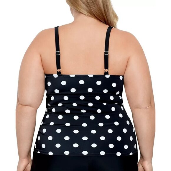 Swim Solutions Plus Size Tummy Control Tankini Top 22W Polka Dot $84 - Picture 3 of 3